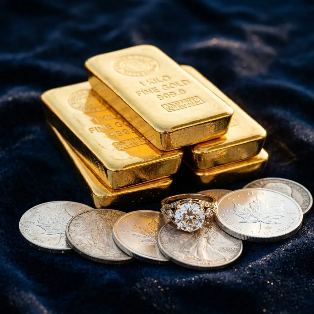 Gold, Silver, Diamond